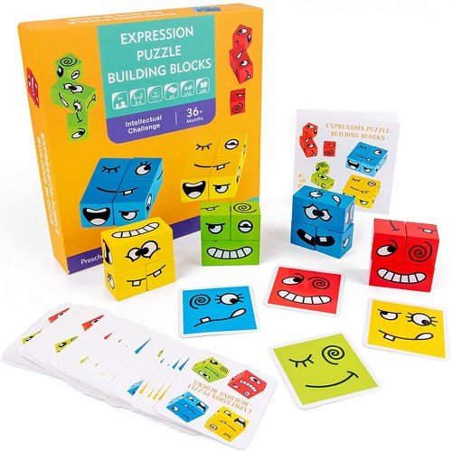 Expression Puzzle Building Blocks (Great Educational Toy for Kids) - Image 2